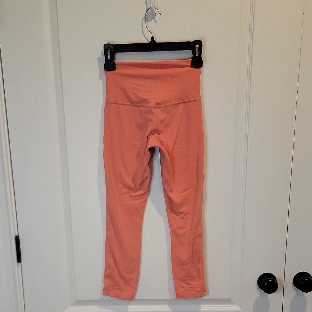 Lululemon Align Leggings, Double Lined, Size 4, Coral/Orange/Pink, Preowned